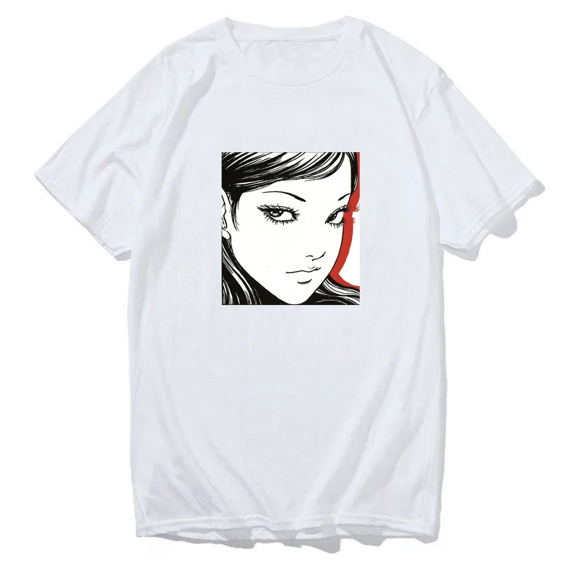Horror Junji Ito Tomie Anime Japan Uzumaki T-shirt Funny Men/Women Print Female Symbol Summer Hipster Tops Tees White Shirt
Horror Junji Ito Tomie Anime Japan Uzumaki T-shirt Funny Men/Women Print Female Symbol Summer Hipster Tops Tees White Shirt