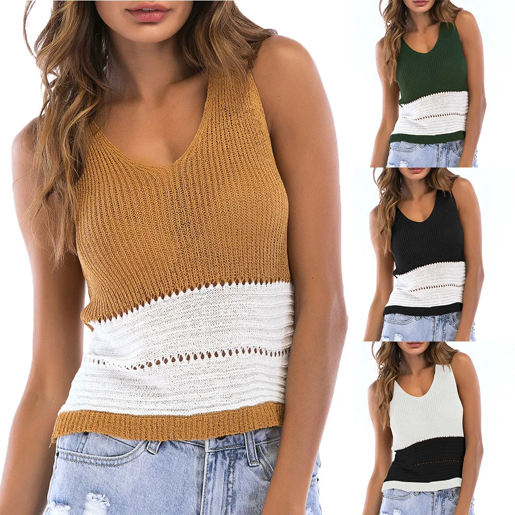 Feitong 2019 Women Hook Flower Hollow Color Matching V-Neck Knit Top Sleeveless Vest Blouse New arrival
Feitong 2019 Women Hook Flower Hollow Color Matching V-Neck Knit Top Sleeveless Vest Blouse New arrival