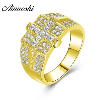 AINUOSHI 14K Solid Yellow Gold Men Ring Shinning CZ Cross Cluster Ring Wedding Engagement Gold Jewelry Wide Wedding Male Band
AINUOSHI 14K Solid Yellow Gold Men Ring Shinning CZ Cross Cluster Ring Wedding Engagement Gold Jewelry Wide Wedding Male Band
