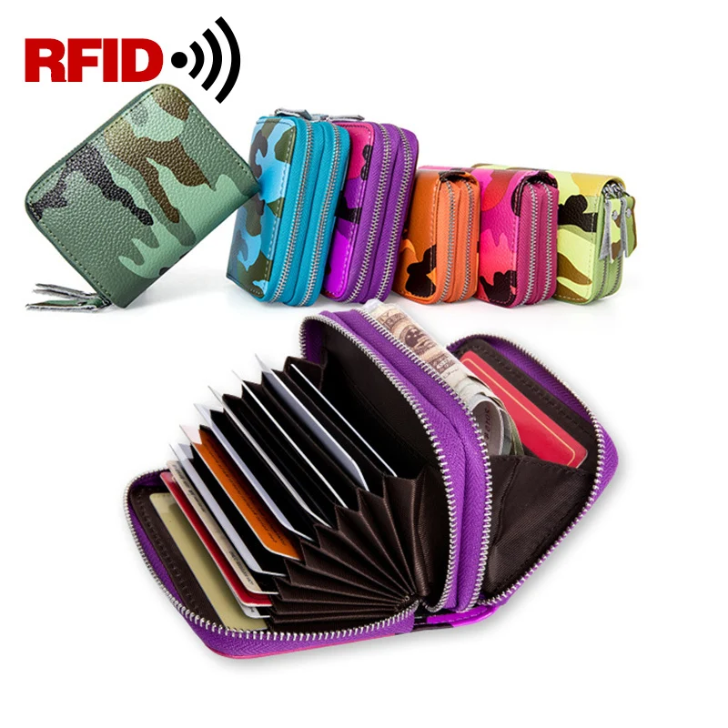 RFID Blocking Man Leather Card Holder Wallet Busines Double Zipper Credit ID Holders Card Case Female Coin Purse Women Small Bag
RFID Blocking Man Leather Card Holder Wallet Busines Double Zipper Credit ID Holders Card Case Female Coin Purse Women Small Bag