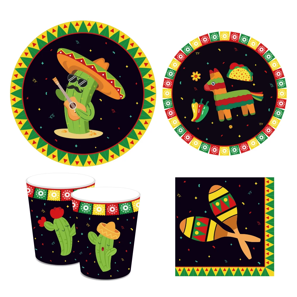 Mexico Cinco de Mayo Disposable Tableware Party Decorations Sets Carton Cactus Plates Napkin Cups Mexican Party Favors Supplies
Mexico Cinco de Mayo Disposable Tableware Party Decorations Sets Carton Cactus Plates Napkin Cups Mexican Party Favors Supplies