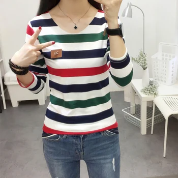 Women Clothes 2017 Top Tees Women's Spring Autumn T-shirt Female Casual Long Sleeve Slim Strip O-Neck T-Shirt Women
Women Clothes 2017 Top Tees Women's Spring Autumn T-shirt Female Casual Long Sleeve Slim Strip O-Neck T-Shirt Women