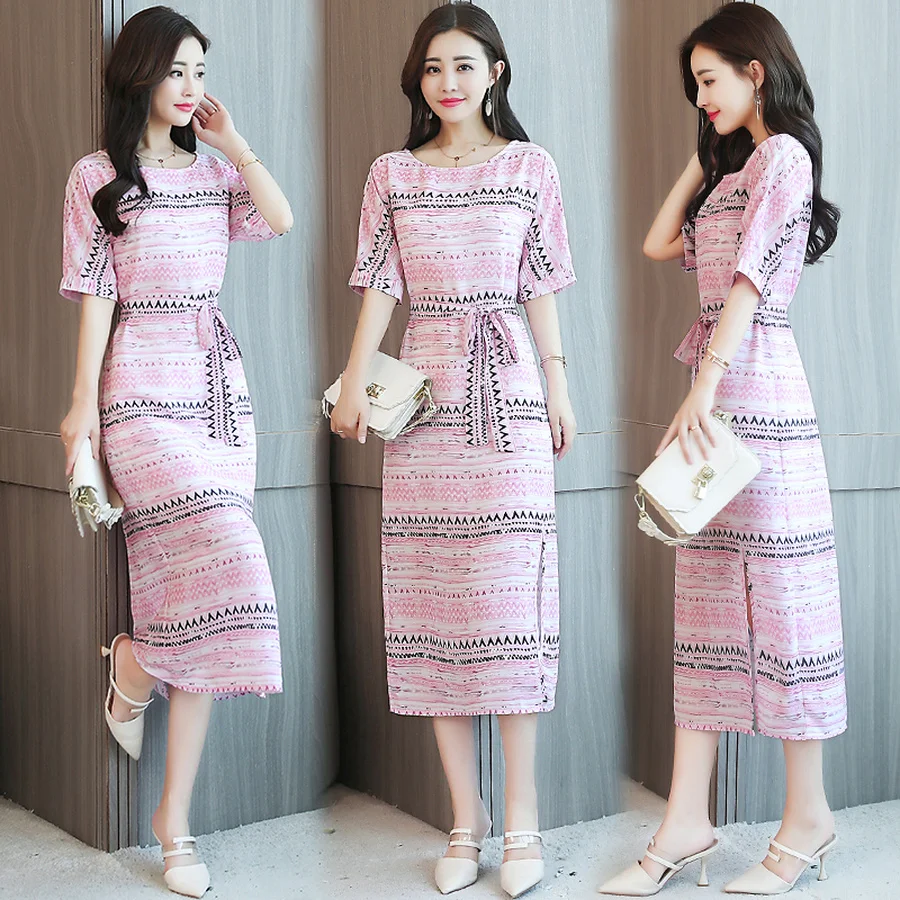 Plus Size Summer New Vintage Pink Chiffon Midi Dress 2019 Korean Elegant Women Boho Dresses Party Half Sleeve Bodycon Vestidos
Plus Size Summer New Vintage Pink Chiffon Midi Dress 2019 Korean Elegant Women Boho Dresses Party Half Sleeve Bodycon Vestidos