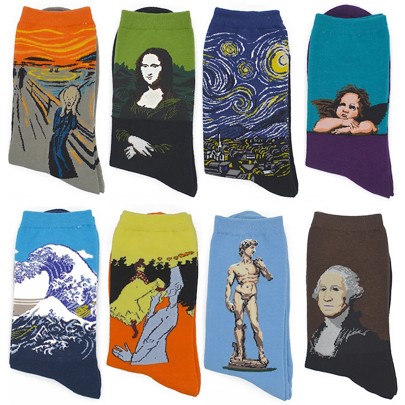 1 Pair Famous Oil Painting Mona Lisa Art Women Socks Cotton Harajuku Fashion Funny Girls Long Socks
1 Pair Famous Oil Painting Mona Lisa Art Women Socks Cotton Harajuku Fashion Funny Girls Long Socks