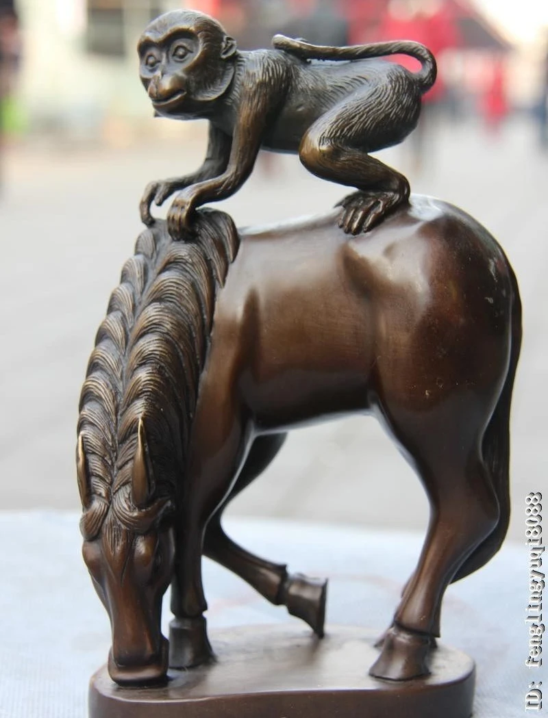 9 Bronze Copper Feng Shui Lucky Immediately seal Hou Monkey ride on Horse Statue
9 Bronze Copper Feng Shui Lucky Immediately seal Hou Monkey ride on Horse Statue