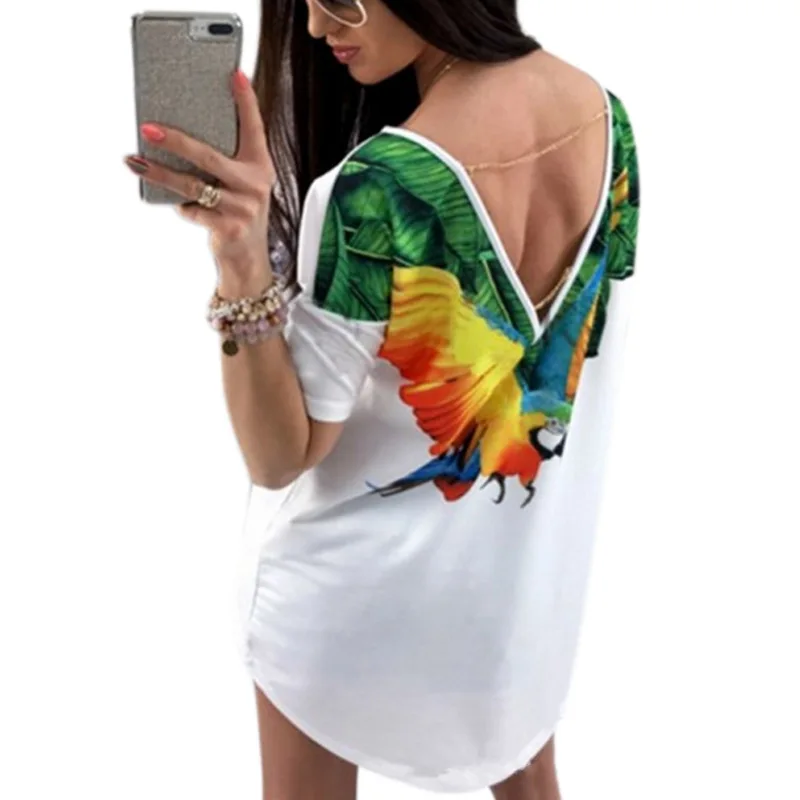 Sexy Summer Women Short Sleeve T-shirt Tops Printed Cat Butterfly T-shirt Deep V Back Long T-shirts Tops AIC88
Sexy Summer Women Short Sleeve T-shirt Tops Printed Cat Butterfly T-shirt Deep V Back Long T-shirts Tops AIC88