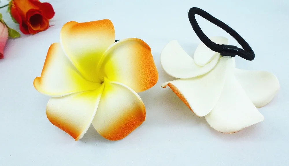 20 New orange color Foam Hawaiian Plumeria flower Frangipani Flower bridal hair bands elastic bands 6cm
20 New orange color Foam Hawaiian Plumeria flower Frangipani Flower bridal hair bands elastic bands 6cm
