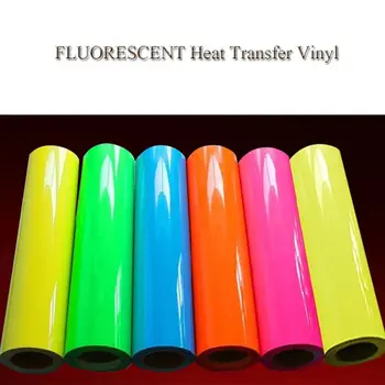 

50x100cm T-shirt DIY Vinyl Films Fluorescent PVC Heat Transfer Vinyl Film Heat Press Machine T-shirt Iron On HTV Printing