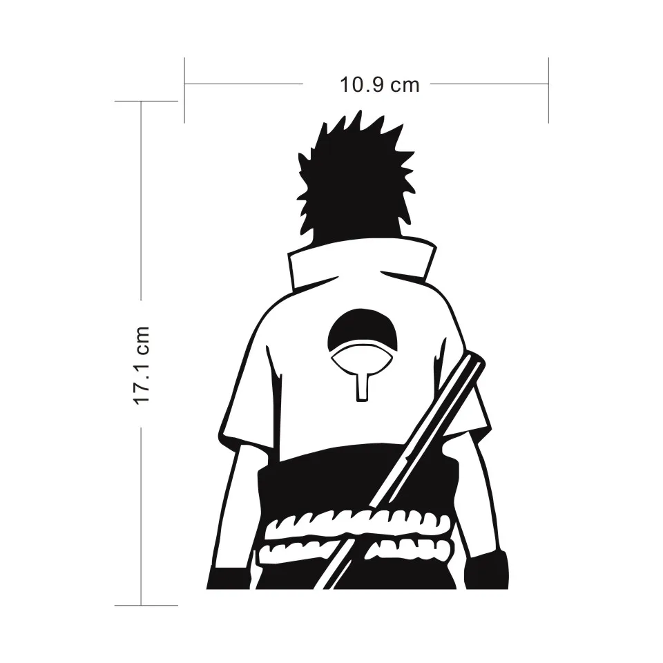 Car Window Sticker 10.9cm17.1cm Naruto Sasuke Uchiha Anime Fashion Stickers Decals Vinyl BlackSilverLaser Car Styling (4)