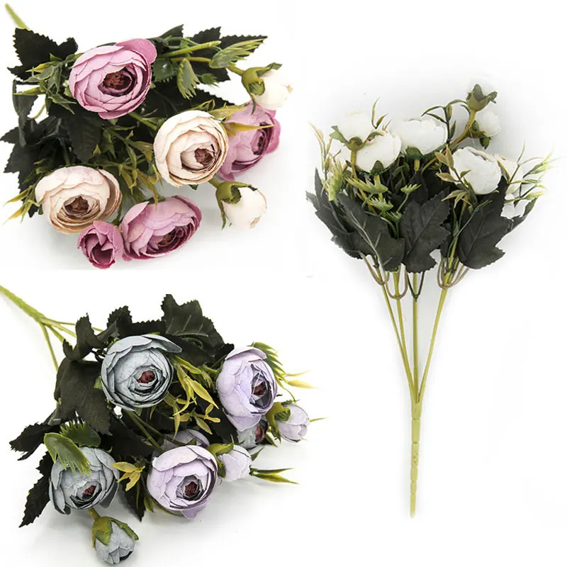 New 10heads/1 bundle Silk tea roses Bride bouquet for Christmas home wedding new Year decoration fake plants artificial flowers
New 10heads/1 bundle Silk tea roses Bride bouquet for Christmas home wedding new Year decoration fake plants artificial flowers