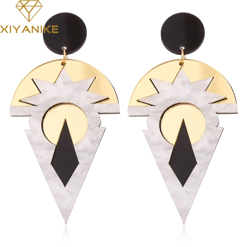 XIYANIKE New Punk Acrylic Big Dangle Earrings For Women Brincos Pendientes Mujer Moda Personality Hip Hop Jewelry E201
XIYANIKE New Punk Acrylic Big Dangle Earrings For Women Brincos Pendientes Mujer Moda Personality Hip Hop Jewelry E201
