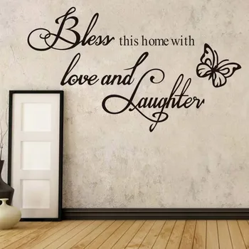 Bless this home with love and laughter Wall Sticker Self adhesive Art Quote Vinyl Decal Living Room Bedroom Home Decor Wallpaper
Bless this home with love and laughter Wall Sticker Self adhesive Art Quote Vinyl Decal Living Room Bedroom Home Decor Wallpaper