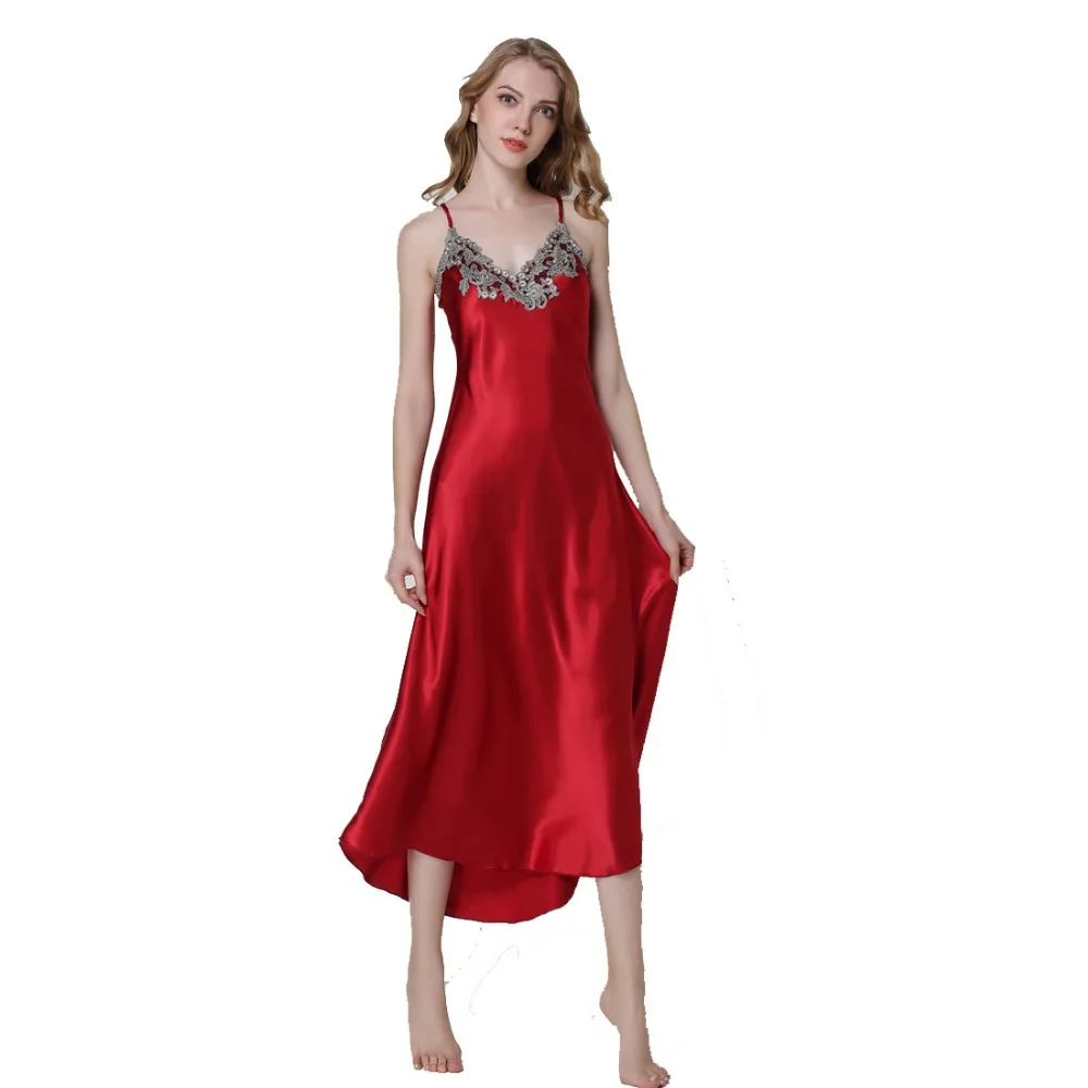 Ladies Sexy Silk Satin Nightgown Sleeveless Nighties Long Nightdress V-neck Sleep Shirt Summer Night Dress Nightwear For Women
Ladies Sexy Silk Satin Nightgown Sleeveless Nighties Long Nightdress V-neck Sleep Shirt Summer Night Dress Nightwear For Women