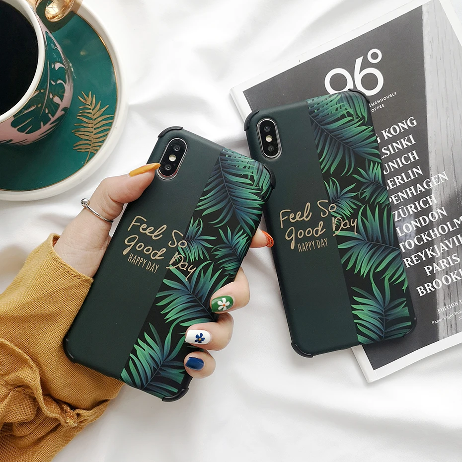 Beily Green Leaf Case for iPhone XS Max XR X Retro IG INS Luxury Soft Silicone Shockproof Cover Coque Funda Case for iPhone 7 8
Beily Green Leaf Case for iPhone XS Max XR X Retro IG INS Luxury Soft Silicone Shockproof Cover Coque Funda Case for iPhone 7 8