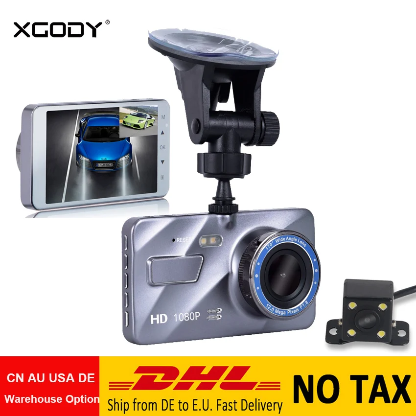 XGODY A10 4" Car DVR Dash Camera Dual Lens Full HD 1080P With Rear View Camera Night Vision Video Recorder Dash Cam G-sensor
XGODY A10 4" Car DVR Dash Camera Dual Lens Full HD 1080P With Rear View Camera Night Vision Video Recorder Dash Cam G-sensor