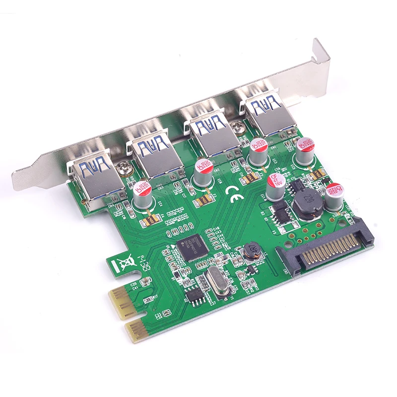 4x USB 3.0 PCI-e Card Solid Capacitor Resettable Fuse Bus-powered NEC (Renesas)
4x USB 3.0 PCI-e Card Solid Capacitor Resettable Fuse Bus-powered NEC (Renesas)