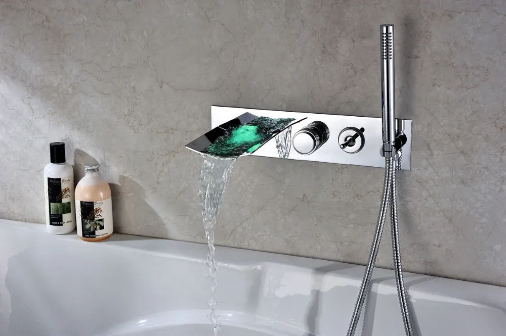 Free shipping Chrome Finish LED Roman Tub Wall Mount Tub Faucet With Hand Shower
Free shipping Chrome Finish LED Roman Tub Wall Mount Tub Faucet With Hand Shower