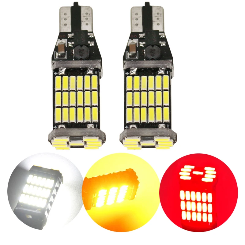 Высокая мощность 10 шт. T15 45 SMD 4014 светодиодный 360MA W16W Canbus error free неполярный Авто