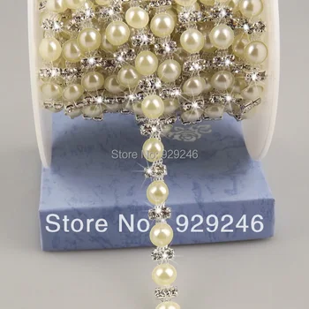 free shipping 2 yards/pack 0.8cm thin crystal chain with pearl for bridal headwear women dress clothing collar sewing decoration
free shipping 2 yards/pack 0.8cm thin crystal chain with pearl for bridal headwear women dress clothing collar sewing decoration