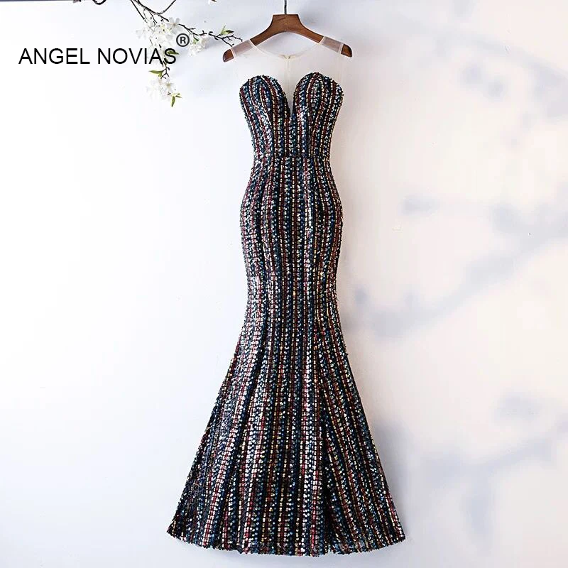 ANGEL NOVIAS Long Mermaid Colorful Abendkleider Glitter Dubai Arabic Evening Dress 2019 Robe De Soiree
ANGEL NOVIAS Long Mermaid Colorful Abendkleider Glitter Dubai Arabic Evening Dress 2019 Robe De Soiree