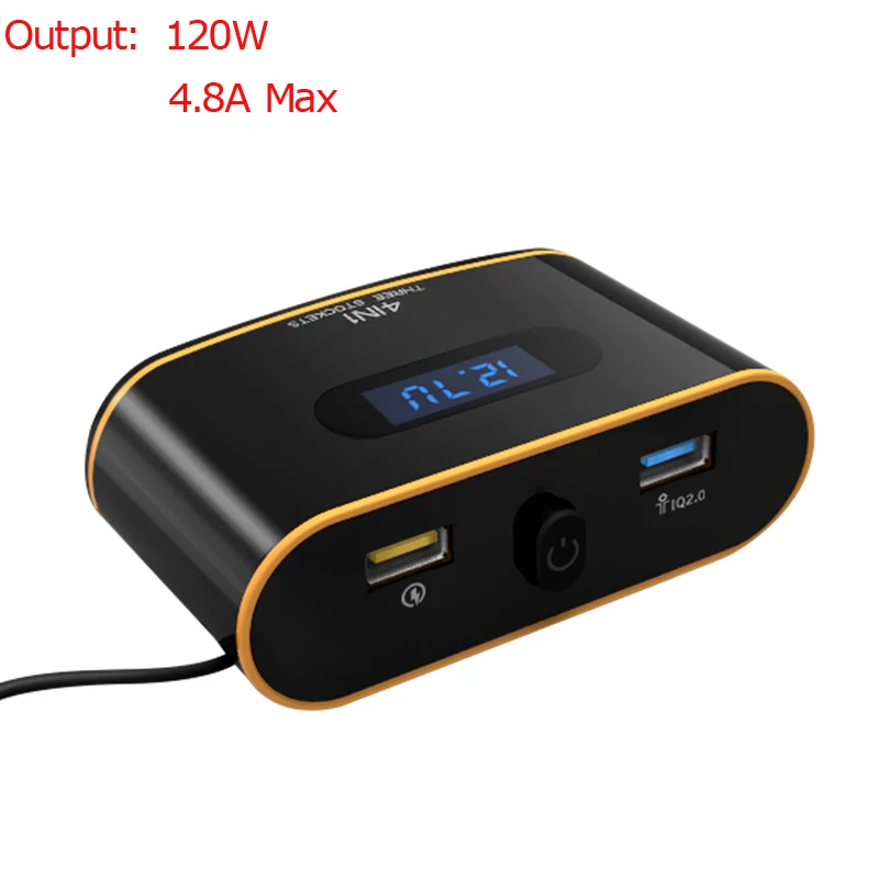 Daul USB Fast Quick Charge Car Charger 120W 3 Sockets Cigarette Lighter Slot Power Adapter for iPhone iPad Samsung Huawei XiaoMi
Daul USB Fast Quick Charge Car Charger 120W 3 Sockets Cigarette Lighter Slot Power Adapter for iPhone iPad Samsung Huawei XiaoMi