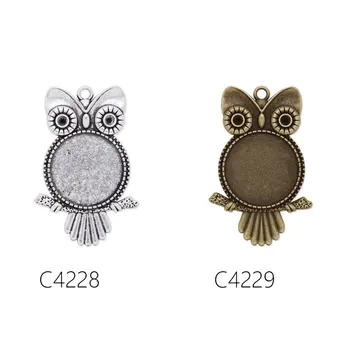 20PCS Owl Shape Zinc Alloy Cameo Cabochon Base Setting Pendants, fit 25mm round cabochons
20PCS Owl Shape Zinc Alloy Cameo Cabochon Base Setting Pendants, fit 25mm round cabochons