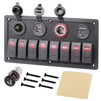 Marine Car Ignition Toggle Rocker Switch Panel 12~24V LED Digital Voltmeter Dual USB Charge Adapter Cigarette Lighter Socke
Marine Car Ignition Toggle Rocker Switch Panel 12~24V LED Digital Voltmeter Dual USB Charge Adapter Cigarette Lighter Socke