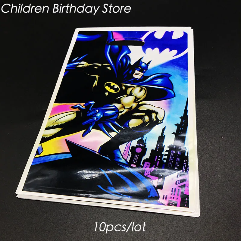 10pcs/lot Batman gift bags kids birthday party decorations Batman plastic candy bags Batman theme Loot bags
10pcs/lot Batman gift bags kids birthday party decorations Batman plastic candy bags Batman theme Loot bags