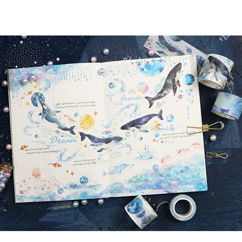 Infeel.me Ocean Star whale series paper masking Tape Scrapbooking Decoration stationery Tape
Infeel.me Ocean Star whale series paper masking Tape Scrapbooking Decoration stationery Tape