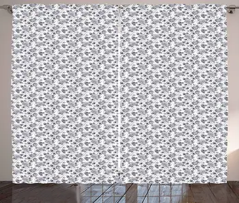 Grey and White Curtains Romantic Rose Bouquet with Swirls and Leaves Monochrome Nature Growth Living Room Bedroom Window Drapes
Grey and White Curtains Romantic Rose Bouquet with Swirls and Leaves Monochrome Nature Growth Living Room Bedroom Window Drapes