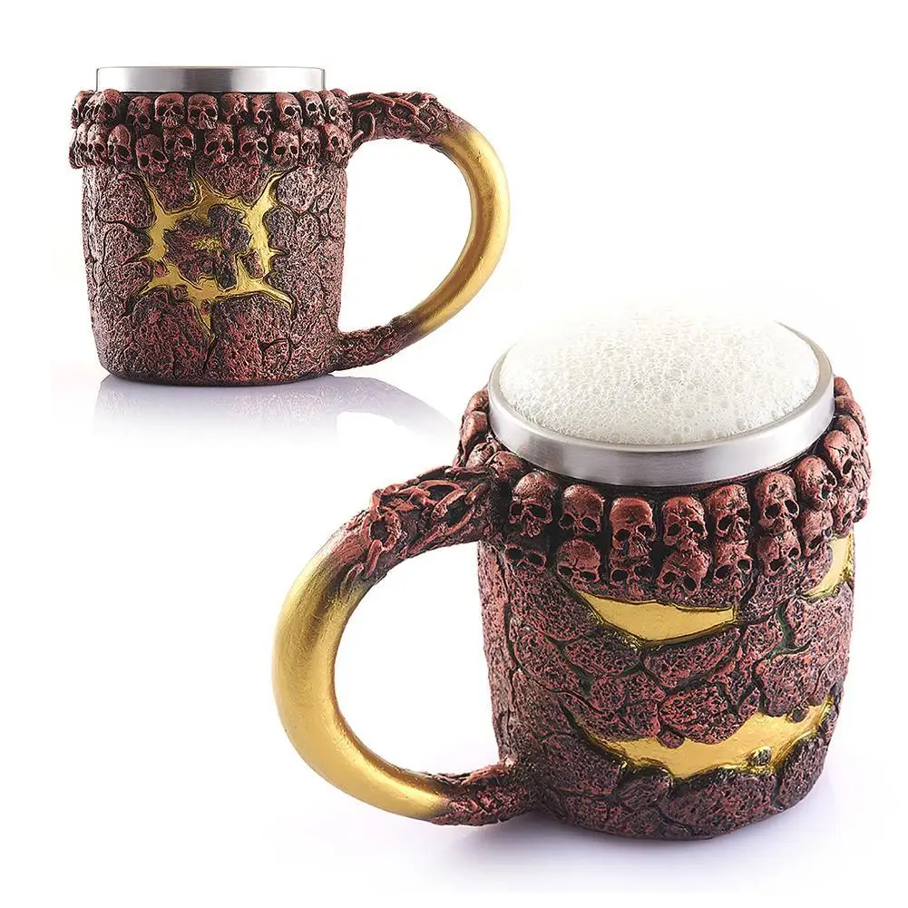 Image Resin Stainless Steel Lava Monster Drinking Mug 3D Horror Decor Coffee Cup Mug Unique