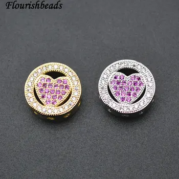 Multi Color CZ Setting 12mm Metal Flat Round Heart Shape Spacer Coin Beads Jewelry Findings Holes on Side
Multi Color CZ Setting 12mm Metal Flat Round Heart Shape Spacer Coin Beads Jewelry Findings Holes on Side