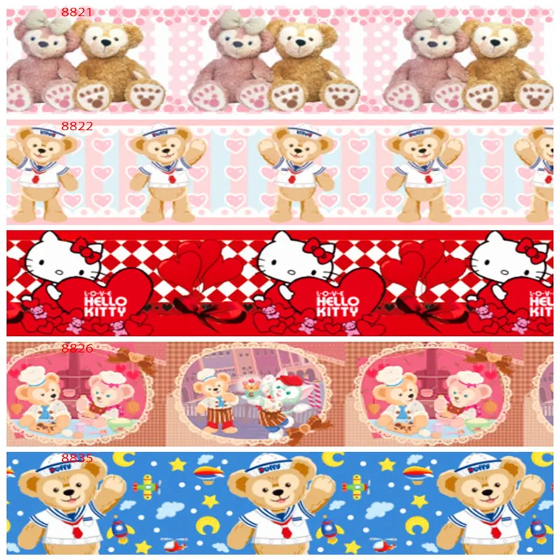 25 38 50 75mm width 100% Polyester Cat Melody Bear Rabbit Printed Grosgrain Ribbon HK10
25 38 50 75mm width 100% Polyester Cat Melody Bear Rabbit Printed Grosgrain Ribbon HK10