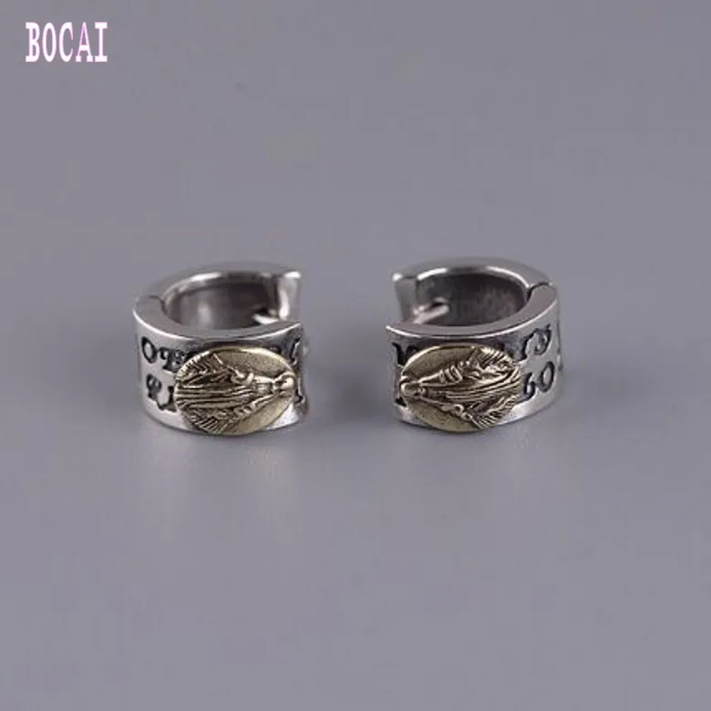 

S925 silver earrings Thai silver fashion Maria women's and men's silver studs