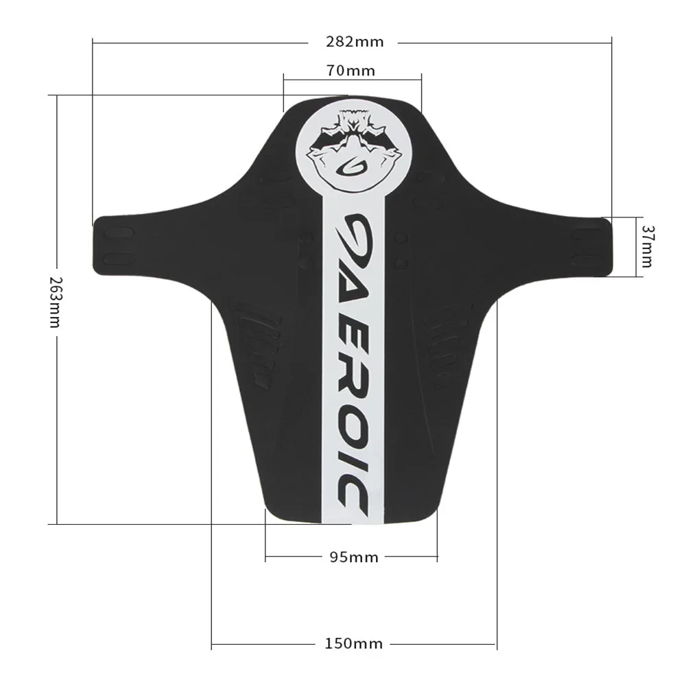 Black MTB mudguard for front bike wheel product dimension Black MTB mudguard for front bike wheel product dimension