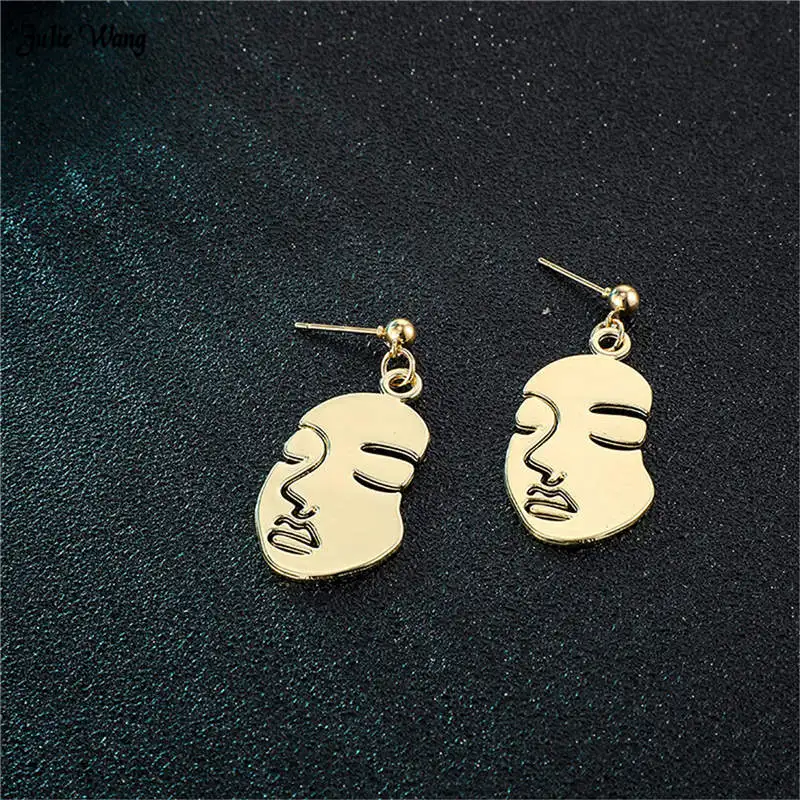 Julie Wang Bohemia Alloy Gold Hollow Face Irregular Earring For Women Statement Dangle Ear Stud Fashion Accessories Gifts
Julie Wang Bohemia Alloy Gold Hollow Face Irregular Earring For Women Statement Dangle Ear Stud Fashion Accessories Gifts