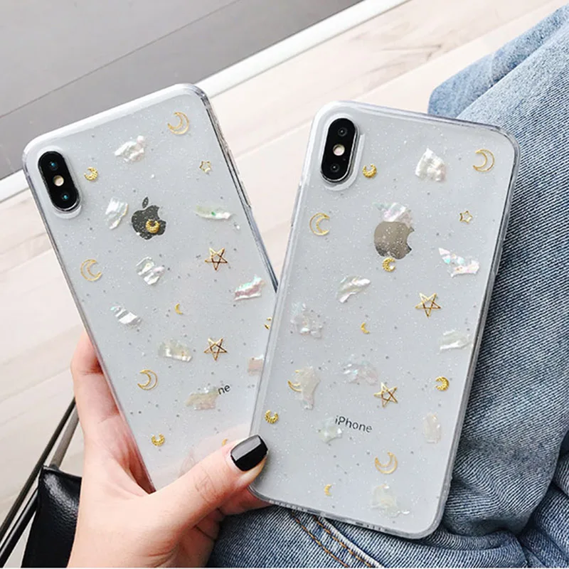 Fashion Epoxy Transparent Phone Case For iphone 6 6s 7 8 Plus XS Max XR XS Glitter Powder Moon Star Conch Soft Shell Cases Coque
Fashion Epoxy Transparent Phone Case For iphone 6 6s 7 8 Plus XS Max XR XS Glitter Powder Moon Star Conch Soft Shell Cases Coque