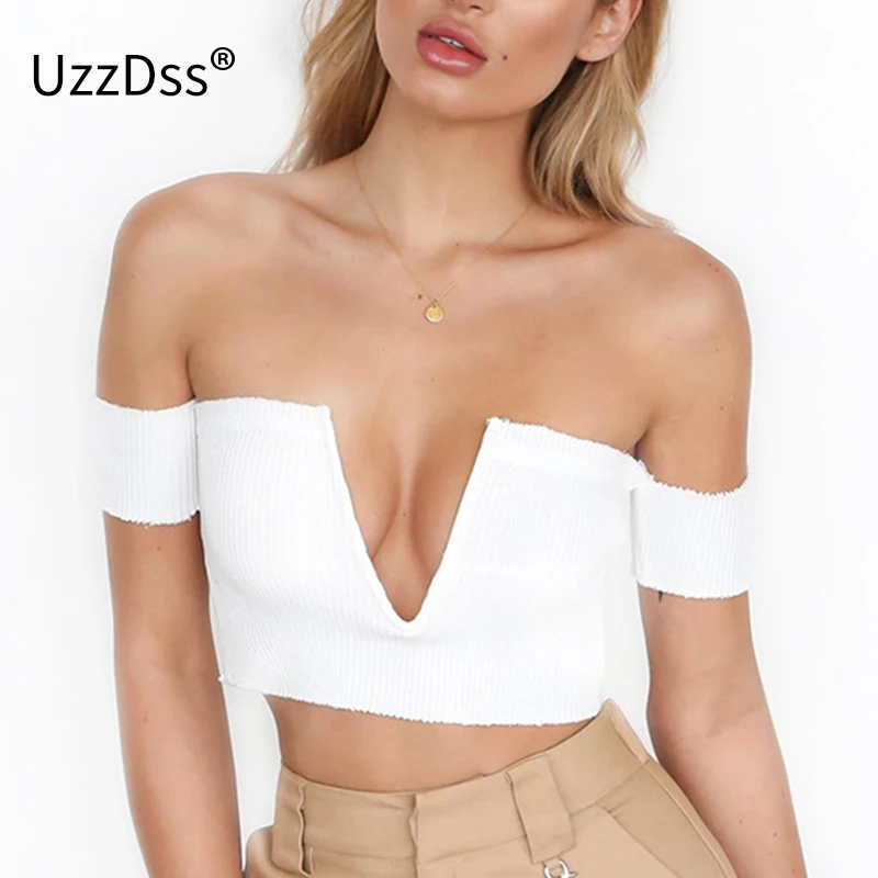 UZZDSS Sexy Off Shoulder Deep V Neck Kintted T Shirt Women Crop Tops 2018 Autumn White Slim Nightclub Cropped Top Tees Shirts
UZZDSS Sexy Off Shoulder Deep V Neck Kintted T Shirt Women Crop Tops 2018 Autumn White Slim Nightclub Cropped Top Tees Shirts