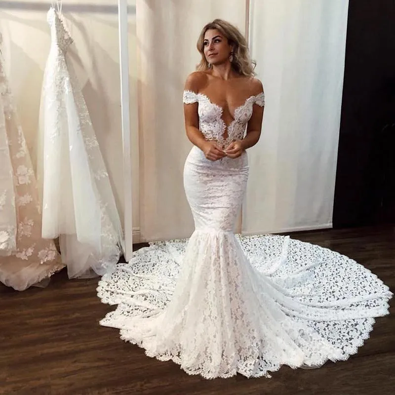 Off the Shoulder Lace Wedding Dresses 2019 robe de mariee Mermaid Wedding Party Dress vestido de noiva Bridal Gowns Plus Size
Off the Shoulder Lace Wedding Dresses 2019 robe de mariee Mermaid Wedding Party Dress vestido de noiva Bridal Gowns Plus Size
