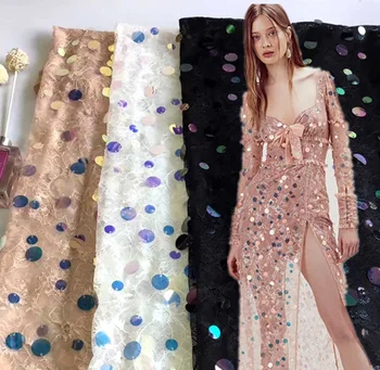 Fashion new magic sequin embroidery lace fabric DIY fairy dress embroidered fabric CA52
Fashion new magic sequin embroidery lace fabric DIY fairy dress embroidered fabric CA52
