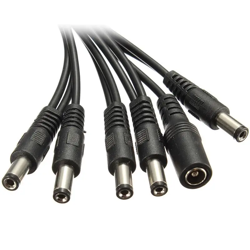 5 Way Guitar Effect Pedal Daisy Chain Power Supply Cable Splitter Copper Wire For Boss Black For Electric Guitar - Zebra SKU569111 Guitar Splitter