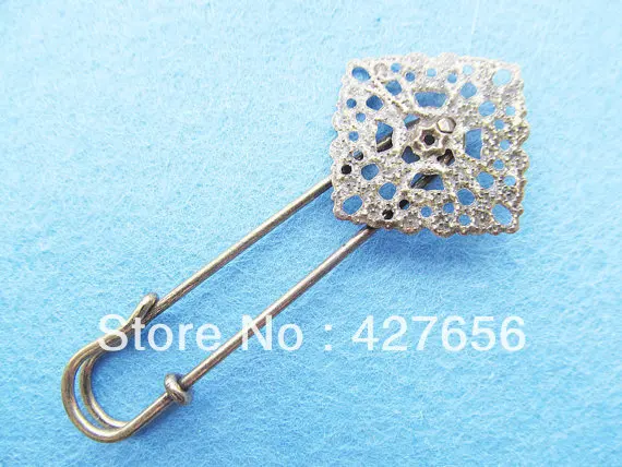 Vintage Antique Bronze Safety Pin Brooch/Breastpin,Filigree Square Flower Petals Base Setting,Charm/Finding,fit cabochon/cameo
Vintage Antique Bronze Safety Pin Brooch/Breastpin,Filigree Square Flower Petals Base Setting,Charm/Finding,fit cabochon/cameo