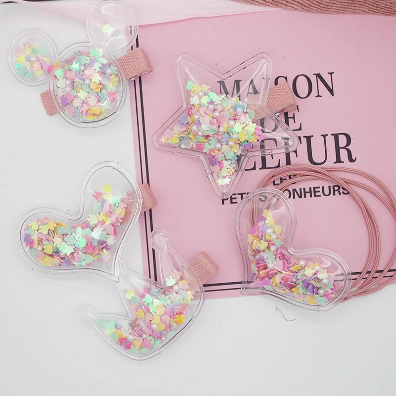 New Korean Children's Transparent Crown Love Stars Mickey Hair Clips Sweet Girl Cute Imitation Pearl Bag Hairpins Hair Rope 
New Korean Children's Transparent Crown Love Stars Mickey Hair Clips Sweet Girl Cute Imitation Pearl Bag Hairpins Hair Rope