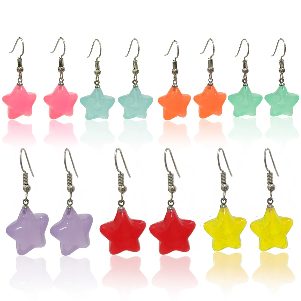 Cute Candy Color Star Earring Lovely Handmade Resin Colorful Star Dangle Earring for Women Girl Funny Party Jewelry Sweet Gift
Cute Candy Color Star Earring Lovely Handmade Resin Colorful Star Dangle Earring for Women Girl Funny Party Jewelry Sweet Gift