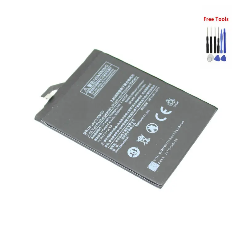1x BM50 Replacement Phone Battery For Xiaomi Mi Max 2 Mi Max2 Mi Max II 5200/ 5300mAh Mobile Phone Batterij Batteries + Tool
1x BM50 Replacement Phone Battery For Xiaomi Mi Max 2 Mi Max2 Mi Max II 5200/ 5300mAh Mobile Phone Batterij Batteries + Tool