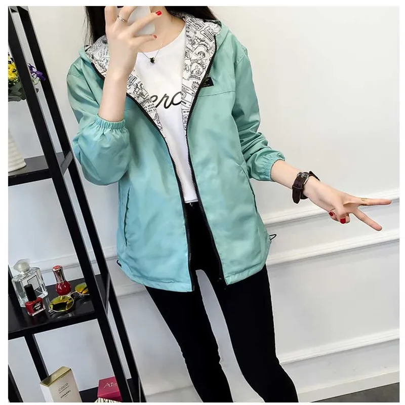 Spring Fashion women harajuku Basic Jacket Pocket Zipper hooded two side wear Cartoon print Bomber Basic Jacket Pocket
Spring Fashion women harajuku Basic Jacket Pocket Zipper hooded two side wear Cartoon print Bomber Basic Jacket Pocket