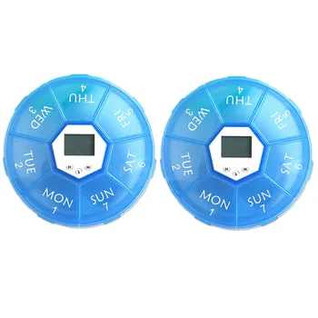 2PCS 7 Days Digital Pill Organizer Weekly Timer Pill Box Night Light Reminder Medicine Storage Sub-box (Blue)
2PCS 7 Days Digital Pill Organizer Weekly Timer Pill Box Night Light Reminder Medicine Storage Sub-box (Blue)