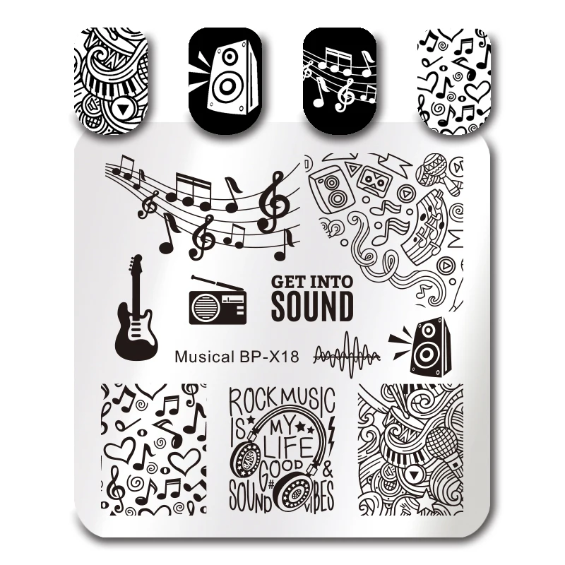 BORN PRETTY Musical Note Design Image Nail Art Stamping Plate Manicure Stamp Templates Stencil DIY Nail Art Decorations Tool
BORN PRETTY Musical Note Design Image Nail Art Stamping Plate Manicure Stamp Templates Stencil DIY Nail Art Decorations Tool