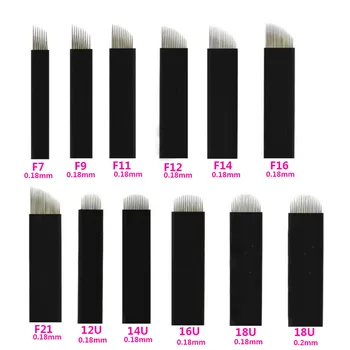 200pcs 0.18mm Microblading Needles 7/9/11/12/14/16/18/21/12U/18U Permanent Makeup Eyebrow Tattoo Needles Blade 3D Embroidery pen
200pcs 0.18mm Microblading Needles 7/9/11/12/14/16/18/21/12U/18U Permanent Makeup Eyebrow Tattoo Needles Blade 3D Embroidery pen