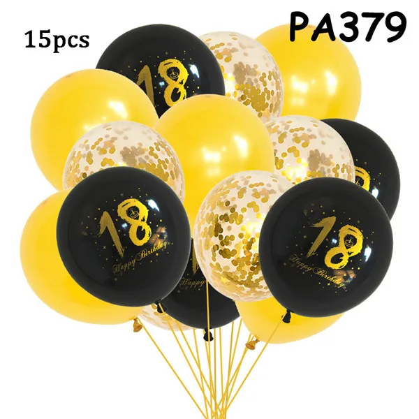 Air Balloon Gold Black 16 18 Balloons 18 Years Birthday Ballon Party Helium Birthday Party Decorations 18th Party Favors PAT51 (13)